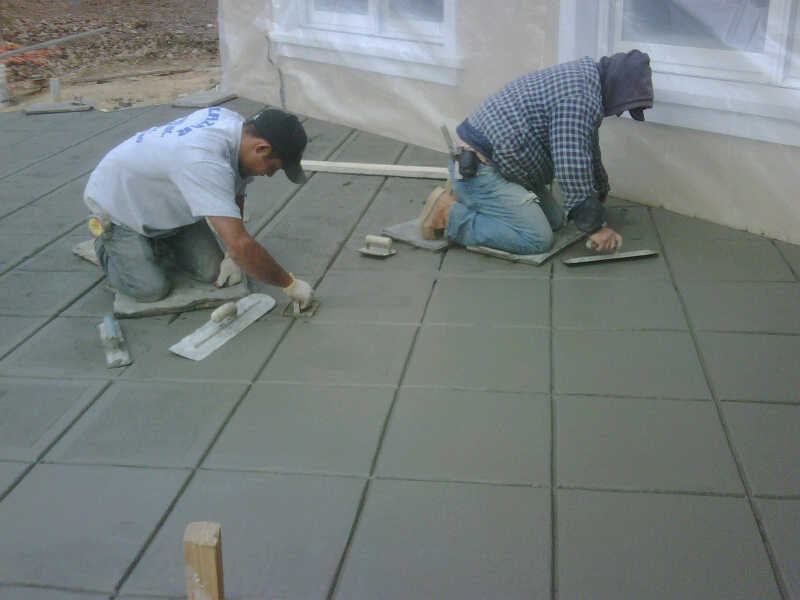 18" x 18" diagonal hand cut joints